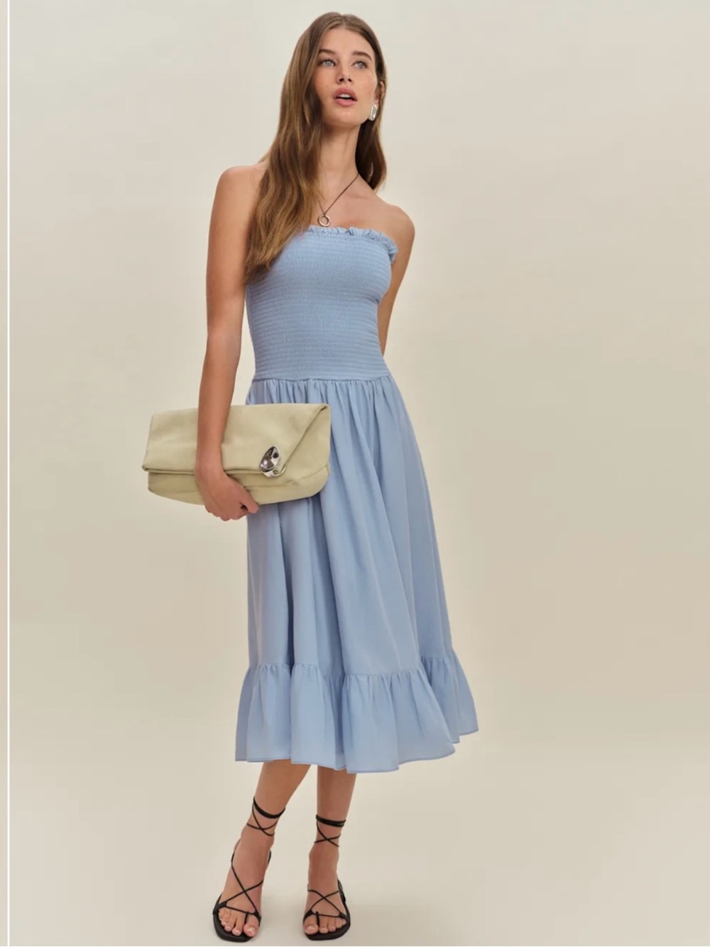 Reformation Laurine dress in Ice Water size XS